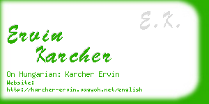 ervin karcher business card